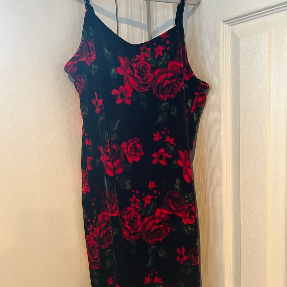 Floral Velvet Slip Dress